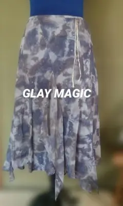 GLAY MAGIC グレイマジック　タイダイ柄フレアスカート グレー系のサムネイル