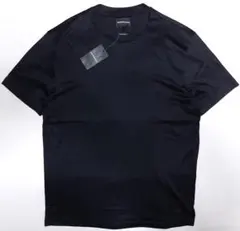 【新品】エンポリオアルマーニ　定番無地の「メンズ・黒Tシャツ」S(46相当)