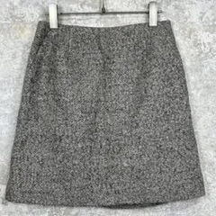 ROPE PICNIC ツイード調グレー台形スカート38 裏地付