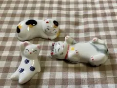猫　箸置き 置物 陶器製 かわいい3個セット