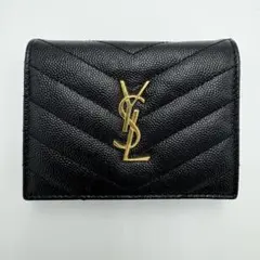 サンローランパリ Vステッチ モノグラムウォレット 二つ折り財布 668290のサムネイル