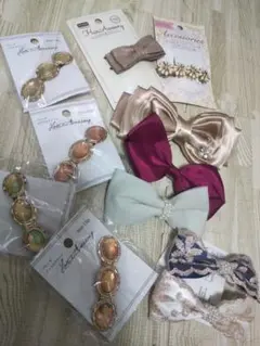 ヘアアクセサリー 11点セット リボン ヘアクリップ バレッタ レディース