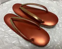 【3月下旬まで出品予定】草履 朱色・金色の鼻緒 着物用