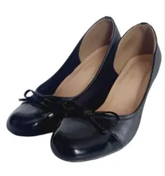 難あり　レディースパンプス　ヒール　5cm　エナメル　合皮　23.5㎝