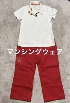 マンシングウェアゴルフ　七部パンツ　赤のサムネイル