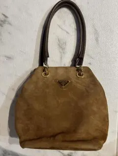 PRADA スエード ショルダーバッグ ブラウン