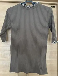 vandash ブラウンリブニット 半袖