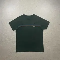 Patagonia パタゴニアTシャツラインロゴ深緑 L半袖オーガニックコットン