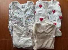 プチバトー、こどもビームス、10mois ロンパース（ユニクロ下着）4点セット