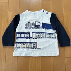 familiar 列車プリント 長袖Tシャツ 80