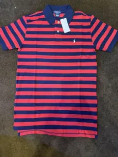 Polo by Ralph Lauren 赤紺ストライプ ポロシャツ