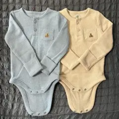 GAP ギャップ ロンパース 水色 クリーム色 2枚 3-6month 60