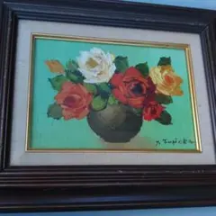 絵画 油彩画 油絵の具 キャンバス 画材 薔薇 ローソク 原画 - メルカリ