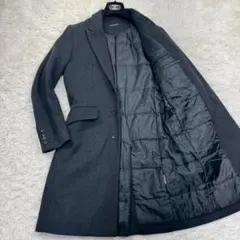 美品✨ ナノユニバース 裏地キルティング中綿ダウン チェスターコート S ウール