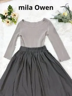 Mila owenミラオーウェン 7分袖リブドッキングワンピース サイズ0