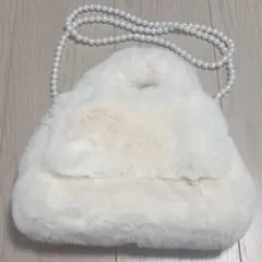 【新品未使用】ホワイトファー モコモコバッグ