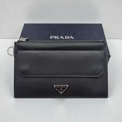⭐️美品⭐️ プラダ サフィアーノ トライアングル ポーチ ブラック