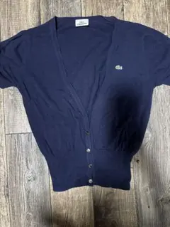 LACOSTE ネイビー 五分袖カーディガン 40