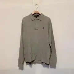 ☆ 90s ポロ ラルフローレン ポロシャツ USA製 L ビンテージ グレー