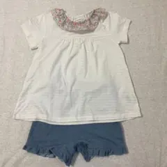 センスオブワンダー花柄襟付きトップス❁︎パンツ セットパンツ110㎝シャツ120㎝のサムネイル
