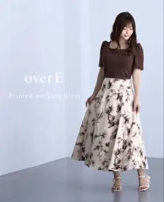 overE フラワードッキングワンピース 25AW ブラック　90 overE フラワードッキングワンピース 25AW ブラック 90 - メルカリ