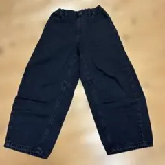 GU ブラックデニム バレルレッグジーンズ　女の子　130 ジーユー