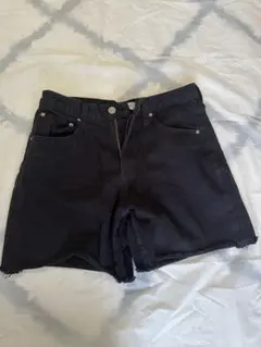 ブラック デニムショートパンツ S