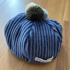 新品未使用 マーキーズ ベレー帽 Sサイズ ネイビー ポンポン付き