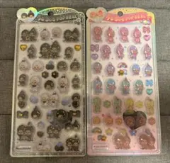 モンチッチ うるちゅるポップシール　白黒 カラフル 2枚セット