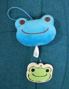 【未使用品】かえるのピクルス もちもちフェイスマスコット 青