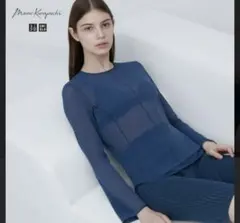 マメクロゴウチ　シアークルーネックT ブルー