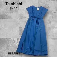 e1539☆Te chichi ノースリーブワンピース 青色 新品 サイズフリー