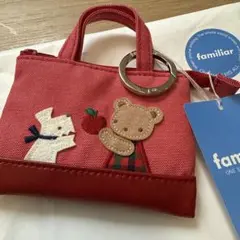 新品　familiar ファミリア ミニデニムバッグ 赤