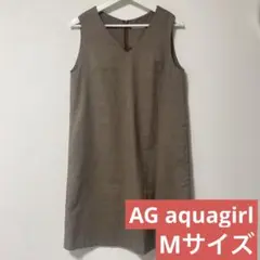 【秋】ノースリーブ Vネック チェック柄 ワンピース　スカート