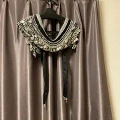 51. ベリーダンス コイン装飾ベルト 黒シルバー　コイン多め