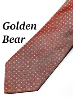 2本目半額 極美品 GoldenBear 幾何学模様 ネクタイ シルク 総柄