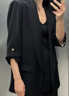 【新品未使用】zara ロールアップスリーブジャケットブレザー