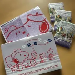 スヌーピータオルセット（紫色）