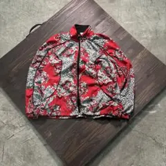 8LA1 00’s 総柄ジャケット　インポート　赤　Y2K 古着　used