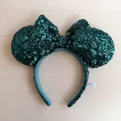 【値下げ】ターコイズブルー ミニーマウス スパンコールカチューシャ