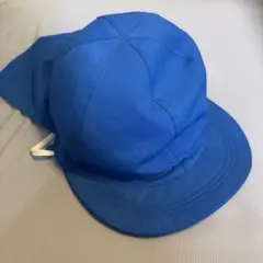 カラー帽子　青白ツバ付きキャップ 日よけ付き