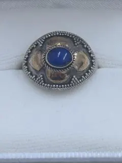 シルバー925 青い石 装飾リング