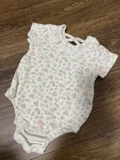 花柄ロンパース ワッフル生地　70