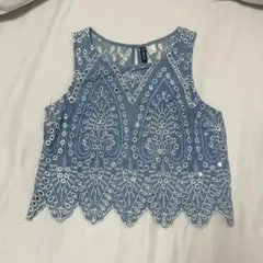 H&Mデニム刺繍セットアップ