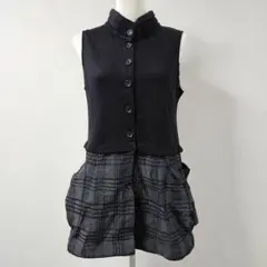 EN CLOCHE/アンクロッシュ ノースリーブ ロング カットソー 切替【M】