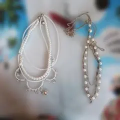 ホワイトパール多層ネックレス