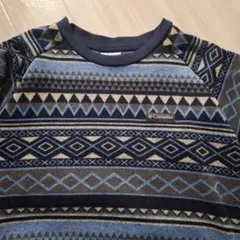 Columbia フリース L 青系/茶系 幾何学模様
