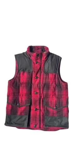 Eddie Bauer バウアーダウン チェック　赤黒ダウン ベスト