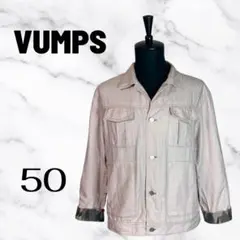 美品✨【VUMPS】リネンコットンデニムジャケット　迷彩　コインボタン　ピンク