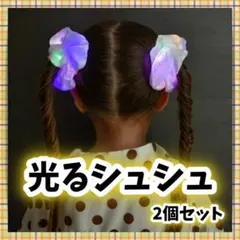 2個セット 光る シュシュ ヘアゴム 髪 ライブ イベント ハロウィン Xmas